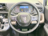 【純正革巻きステアリング】上質な革を使用することで、手にしっかり馴染みとても運転しやすいハンドルです♪