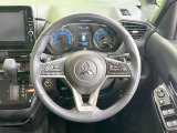 【純正革巻きステアリング】上質な革を使用することで、手にしっかり馴染みとても運転しやすいハンドルです♪
