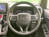 【純正革巻きステアリング】上質な革を使用することで、手にしっかり馴染みとても運転しやすいハンドルです♪