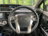 【純正革巻きステアリング】上質な革を使用することで、手にしっかり馴染みとても運転しやすいハンドルです♪