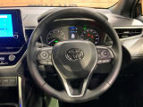 【純正革巻きステアリング】上質な革を使用することで、手にしっかり馴染みとても運転しやすいハンドルです♪