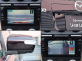 サイド&バックカメラを搭載。車両左側の見にくいところはもちろんのこと、バック時にも映像を出すことができますので狭い駐車場やすれ違い等でも安心してバックができます。