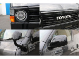 丸目ヘッドライト、TOYOTAエンブレム、ガッツミラー、ドアミラーブラック塗装!