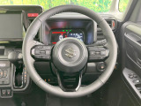 【純正革巻きステアリング】上質な革を使用することで、手にしっかり馴染みとても運転しやすいハンドルです♪
