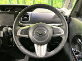 【純正革巻きステアリング】上質な革を使用することで、手にしっかり馴染みとても運転しやすいハンドルです♪