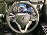 【純正革巻きステアリング】上質な革を使用することで、手にしっかり馴染みとても運転しやすいハンドルです♪