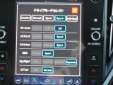 センターインフォメーションディスプレイ、ドライブモードセレクト表示。運転される方の好みや、乗る人数、シチュエーションに合わせて、パワーフィール・ハンドリング・乗り心等々、各種セッティングが可能です!!