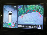 【アラウンドビューモニター】専用のカメラにより、上から見下ろしたような視点で360度クルマの周囲を確認することができます☆死角部分も確認しやすく、狭い場所での切り返しや駐車もスムーズに行えます。