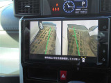 ☆両サイドビューです!左右両サイドに設置されたカメラからの映像を表示し、車両側方の安全確認や狭い小路での接触回避などの操作を補助するモードです。
