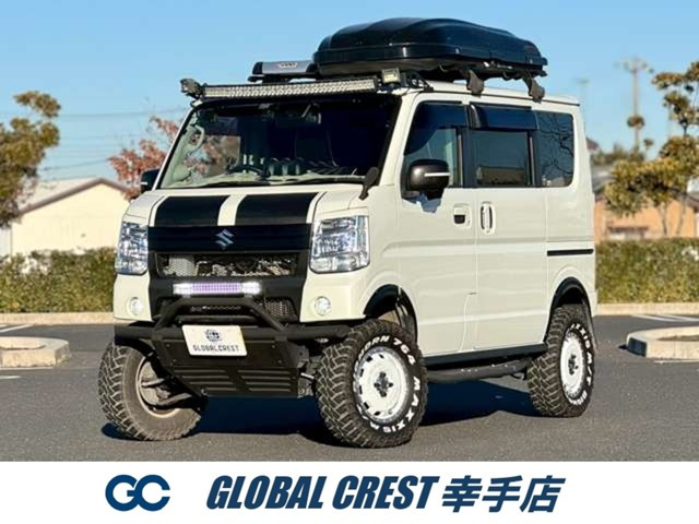 エブリイワゴンPZターボ 4WD1年保証付 4inchリフトアップ 社外8型ナビ