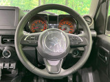 【純正革巻きステアリング】上質な革を使用することで、手にしっかり馴染みとても運転しやすいハンドルです♪