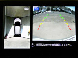 空の上から見下ろすように車の全周囲が表示されるアラウンドビューモニター☆駐車が得意になるとお出掛けも楽しくなります♪
