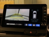 リバースギアに入れるだけで後方の表示へ切り替わります。夜間や雨の日の駐車も楽になりますよ。