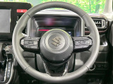 【純正革巻きステアリング】上質な革を使用することで、手にしっかり馴染みとても運転しやすいハンドルです♪