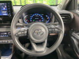 【純正革巻きステアリング】上質な革を使用することで、手にしっかり馴染みとても運転しやすいハンドルです♪