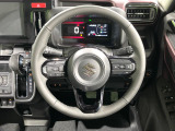 【純正革巻きステアリング】上質な革を使用することで、手にしっかり馴染みとても運転しやすいハンドルです♪