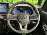 【純正革巻きステアリング】上質な革を使用することで、手にしっかり馴染みとても運転しやすいハンドルです♪
