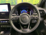 【純正革巻きステアリング】上質な革を使用することで、手にしっかり馴染みとても運転しやすいハンドルです♪