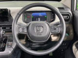 【純正革巻きステアリング】上質な革を使用することで、手にしっかり馴染みとても運転しやすいハンドルです♪