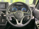 【純正革巻きステアリング】上質な革を使用することで、手にしっかり馴染みとても運転しやすいハンドルです♪