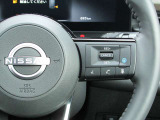 ステアリングスイッチはプロパイロットコントロールスイッチ・オーディオスイッチ付です。写真はプロパイロットコントロール。