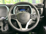 【純正革巻きステアリング】上質な革を使用することで、手にしっかり馴染みとても運転しやすいハンドルです♪