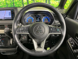 【純正革巻きステアリング】上質な革を使用することで、手にしっかり馴染みとても運転しやすいハンドルです♪