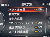 メーターパネル、中央デジタル部分で安全装備の設定や車両設定など確認出来ます。