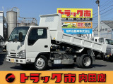 平成30年式いすゞエルフ3t全低床強化ダンプ6速MT・極東製・ダンプピン・コボレーン・坂道発進・電格ミラー・キーレス・ASR