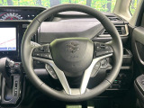 【純正革巻きステアリング】上質な革を使用することで、手にしっかり馴染みとても運転しやすいハンドルです♪