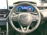 【純正革巻きステアリング】上質な革を使用することで、手にしっかり馴染みとても運転しやすいハンドルです♪