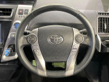 【純正革巻きステアリング】上質な革を使用することで、手にしっかり馴染みとても運転しやすいハンドルです♪