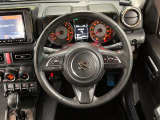 【純正革巻きステアリング】上質な革を使用することで、手にしっかり馴染みとても運転しやすいハンドルです♪