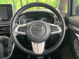【純正革巻きステアリング】上質な革を使用することで、手にしっかり馴染みとても運転しやすいハンドルです♪