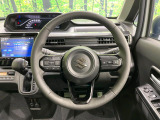 【純正革巻きステアリング】上質な革を使用することで、手にしっかり馴染みとても運転しやすいハンドルです♪