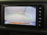 バックでの車庫入れはハンドルと連動したガイドラインが出る「バックガイドモニター」がサポートいたします。