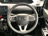 【純正革巻きステアリング】上質な革を使用することで、手にしっかり馴染みとても運転しやすいハンドルです♪