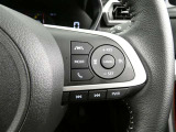 ステアリングスイッチでクルーズコントロール機能の操作ができます。長距離の高速走行時の疲労軽減や燃費に役立ちます。