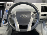【純正革巻きステアリング】上質な革を使用することで、手にしっかり馴染みとても運転しやすいハンドルです♪
