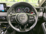 【純正革巻きステアリング】上質な革を使用することで、手にしっかり馴染みとても運転しやすいハンドルです♪
