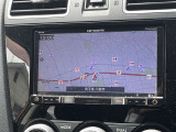 ナビ画面のアップ写真です。フルセグTV・Bluetoothオーディオ・CD・DVDビデオ再生が可能です。