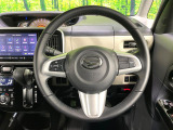【純正革巻きステアリング】上質な革を使用することで、手にしっかり馴染みとても運転しやすいハンドルです♪