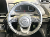【純正革巻きステアリング】上質な革を使用することで、手にしっかり馴染みとても運転しやすいハンドルです♪