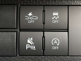 スマートアシストOFFスイッチ、コーナーセンサーブザーOFFスイッチ、VSC・TRC OFFスイッチ、エコアイドルOFFスイッチ。