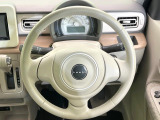 【純正革巻きステアリング】上質な革を使用することで、手にしっかり馴染みとても運転しやすいハンドルです♪