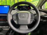 【純正革巻きステアリング】上質な革を使用することで、手にしっかり馴染みとても運転しやすいハンドルです♪