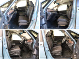 運転席・助手席は専用コンビシートのキャプテンシートです。運転席には、シートの高さを調整出来るシートアジャスターも装備されています。
