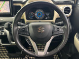 【純正革巻きステアリング】上質な革を使用することで、手にしっかり馴染みとても運転しやすいハンドルです♪