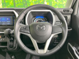 【純正革巻きステアリング】上質な革を使用することで、手にしっかり馴染みとても運転しやすいハンドルです♪