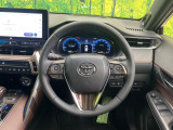 【純正革巻きステアリング】上質な革を使用することで、手にしっかり馴染みとても運転しやすいハンドルです♪